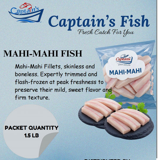 MAHI MAHI FILLET, S/L, B/L 1.5LB - Captains Frozen Fish