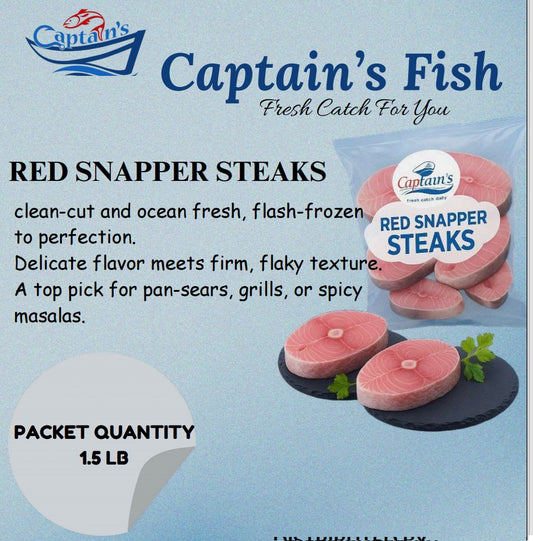 RED SNAPPER STEAKS 1.5LB - Captains Frozen Fish