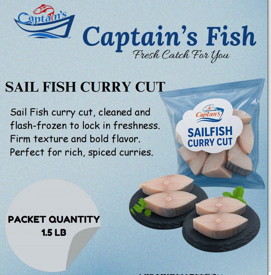 SAIL FISH CURRY CUT 1.5LB - Captains Frozen Fish