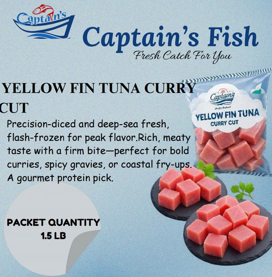 YELLOW FIN TUNA CURRY CUT, S/L, B/L, 40-50G 1.5LB - Captains Frozen Fish